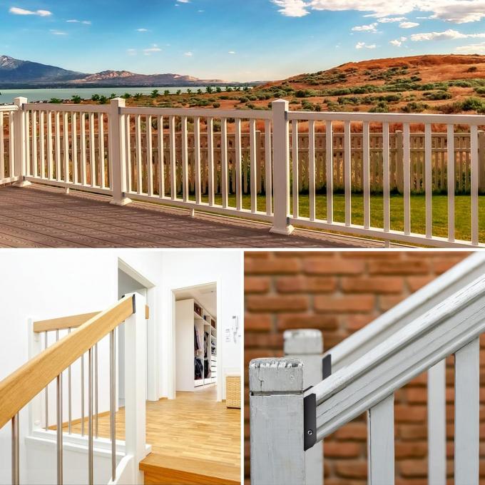 Zestaw naprawy płotu z stali węglowej z drewna 2x4 z łącznikami balustrady do ogrodu 0