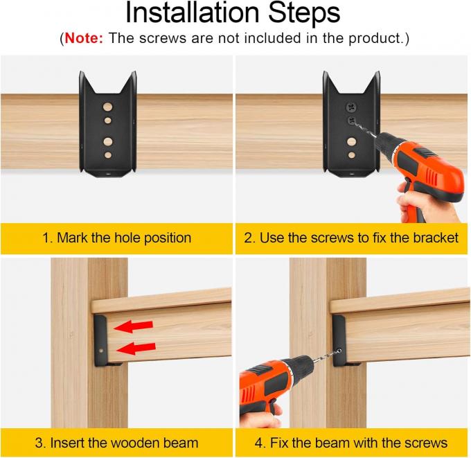 Zestaw naprawy płotu z stali węglowej z drewna 2x4 z łącznikami balustrady do ogrodu 3