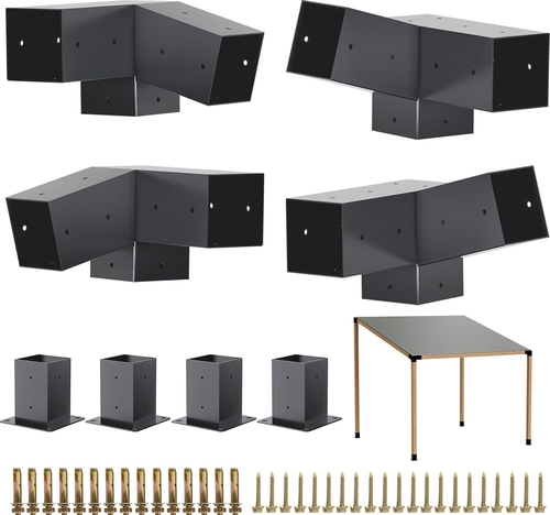 Latest company news about 15 ° Wsporniki dachowe 75 ° Pergola Wspornik narożny z zestawem do altany po podstawie do 4x4 '' drewniane belki drewniane szopy na patio