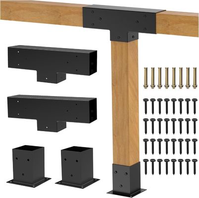 30° Pergola Bracket Kit dla drewna 4x4, L-shaped DIY Woodwork Connector, Outdoor Pergola & Porch Construction Hardware