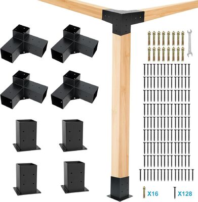 Ciężki zestaw uchwytów 4x4 pergola ️ 3-stronny nachylony zewnętrzny złącze pergola ️ 4x4 zestaw uchwytów pergola ️ 3-stronny nachylony zewnętrzny złącze pergola